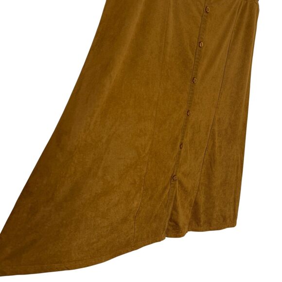 Adam Levine Faux Suede Skirt A Line Pull On Brown XL - Picture 3 of 7